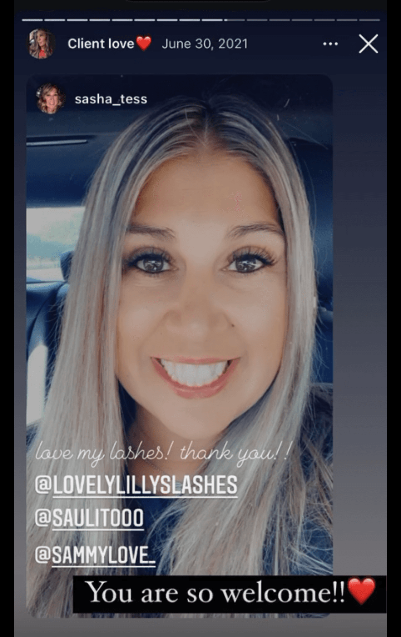 Sabri feeling like a new woman after her lash refill